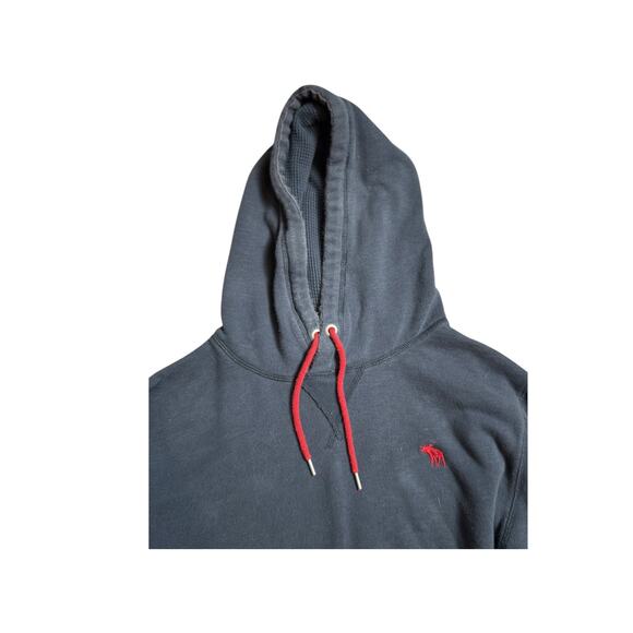 Abercrombie And Fitch Men’s Hoodie Sweatshirt Size XL Navy Blue Moose Y2K? - Picture 4 of 16